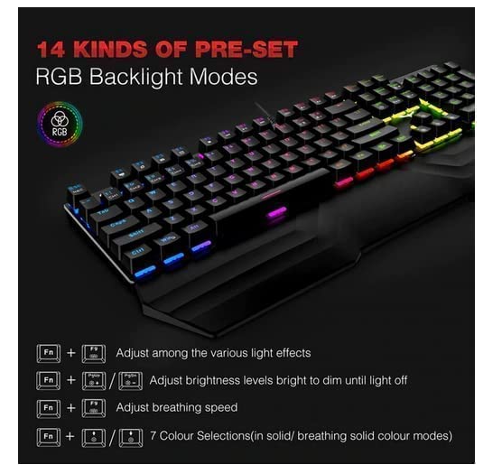 Havit KB389L Mechanical Keyboard and Mouse Combo RGB Gaming 104